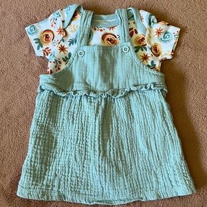 0-3 Month Chick Pea Floral Dress & Onesie set